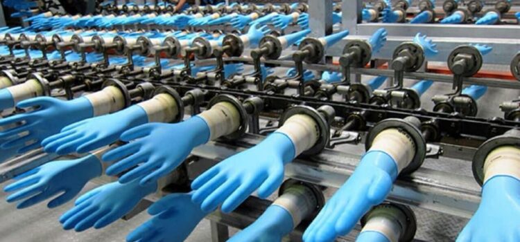Automatic nitrile gloves production line